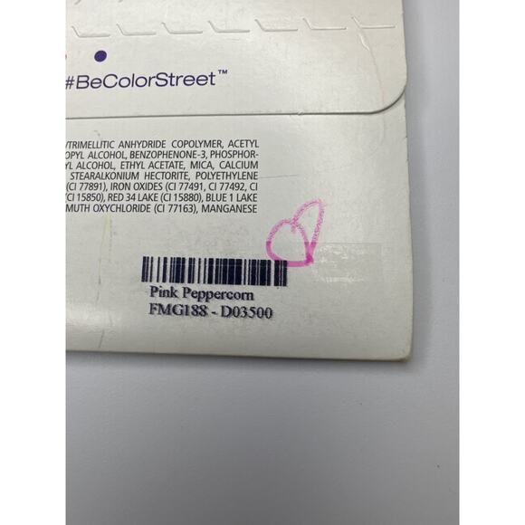 NWT Color Street "Pink Peppercorn" Clear Pink Holographic Glitter Nail Strips - Picture 3 of 4